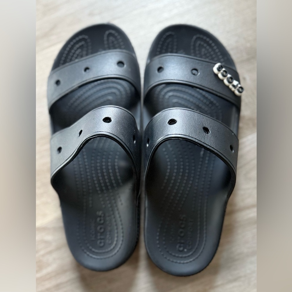 CROCS Black Slide Sandals with Charm